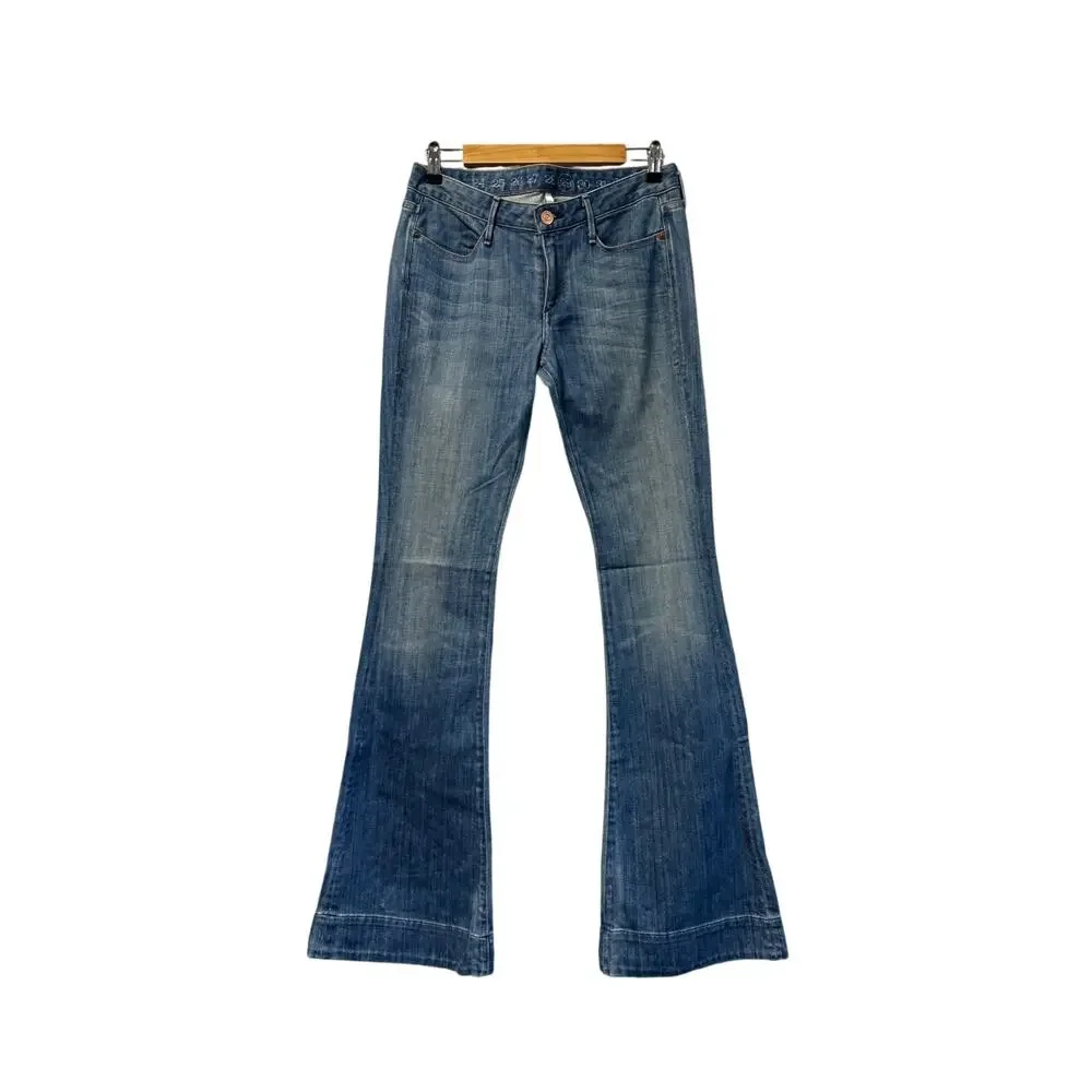 Earnest Sewn Hefner .05 Anthropology Boot Cut Jeans | Mid-Wash Denim | Size 27